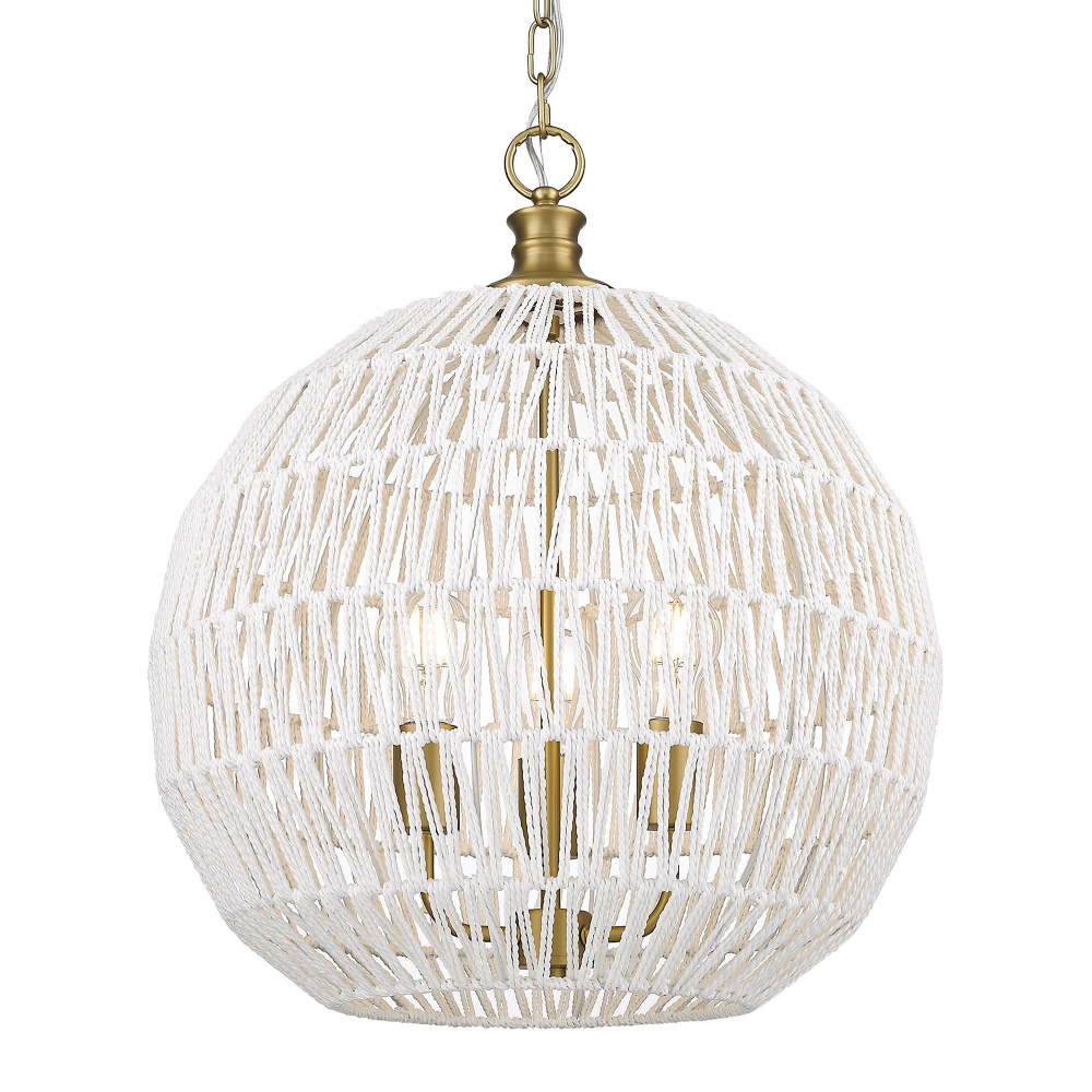 Golden Lighting Florence 3-light Pendant in Brushed Champagne Brass